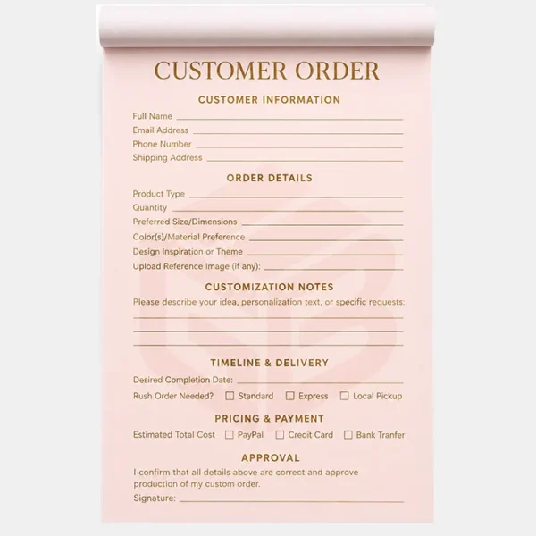 Custom Order Forms wholesale