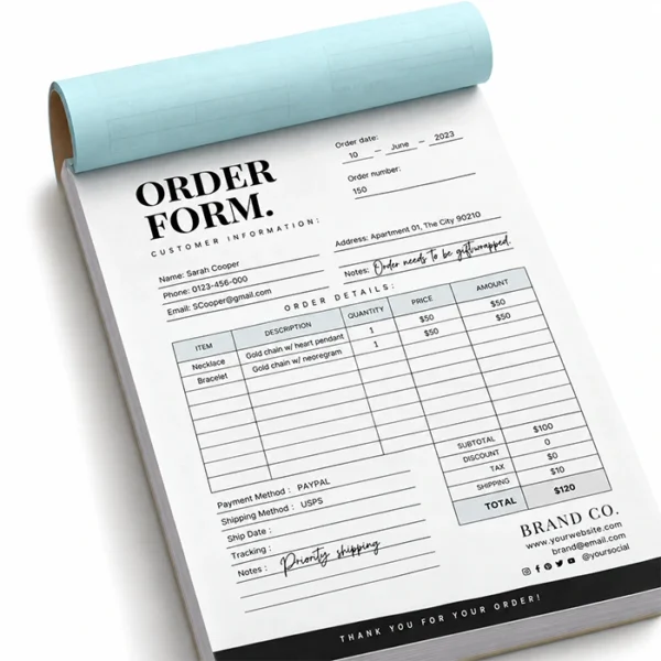 Custom Printed Order Forms