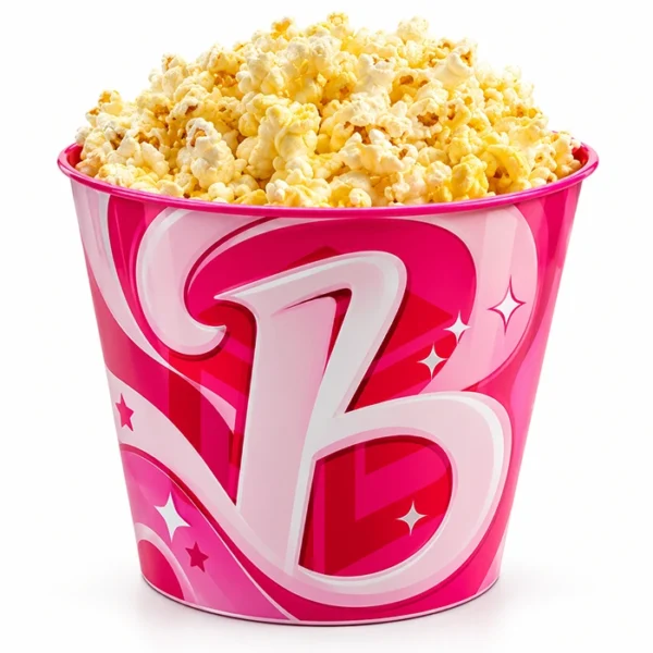 Pink Popcorn Bucket with Logo